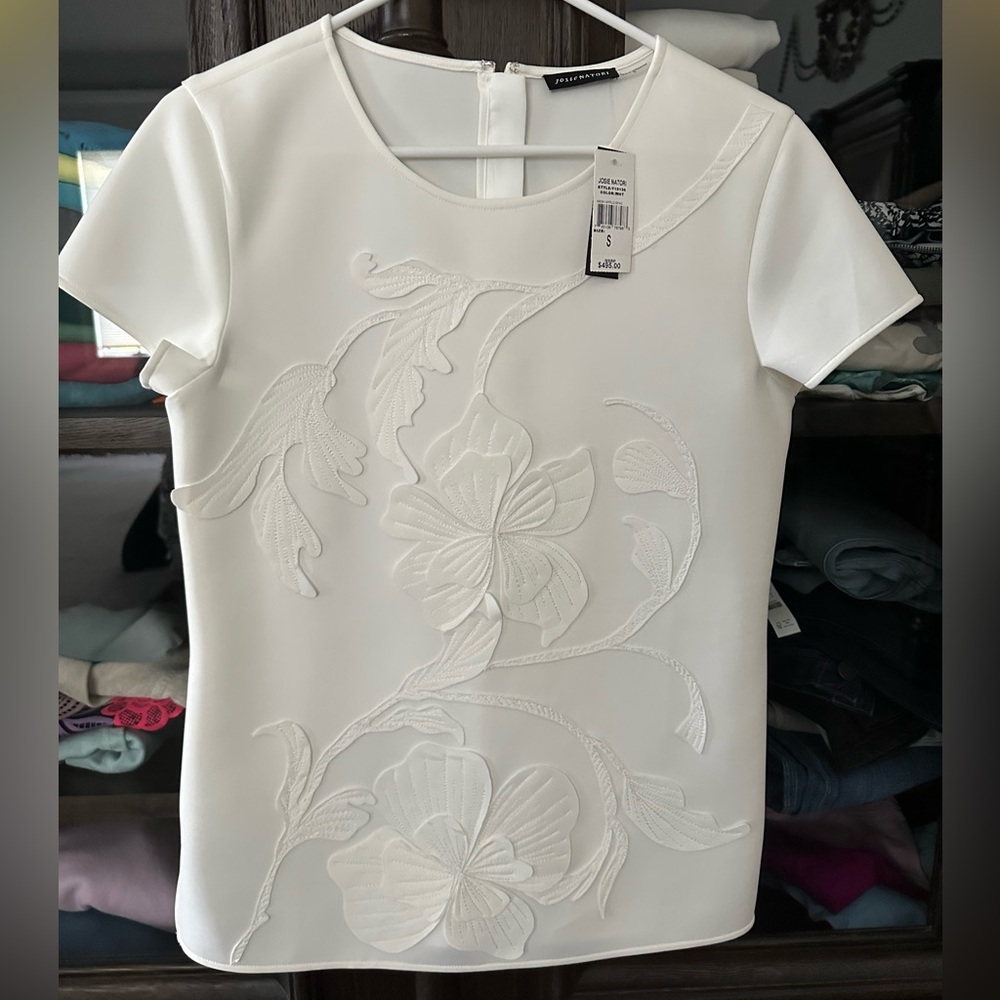NWT White Soft Scuba Textured Top